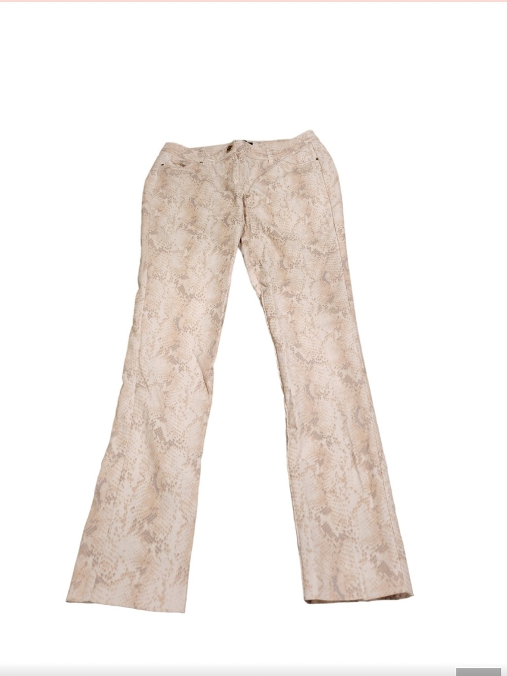 White House Black Market Snake Print Skinny Pants - Cream